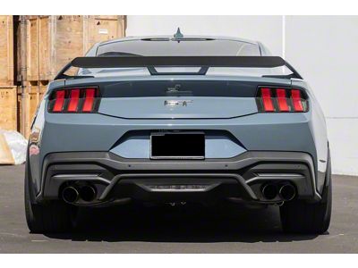 EOS Performance Track Style Rear Spoiler Gurney Flap; Matte Black (24-25 Mustang GT w/ Performance Pack Spoiler)