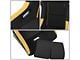 Fabric Racing Bucket Seats with Seat Sliders; Black/Yellow (Universal; Some Adaptation May Be Required)