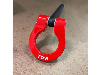 Feather Lite Stealth Tow Hook with Red D-Ring; Front (15-20 Mustang GT350)