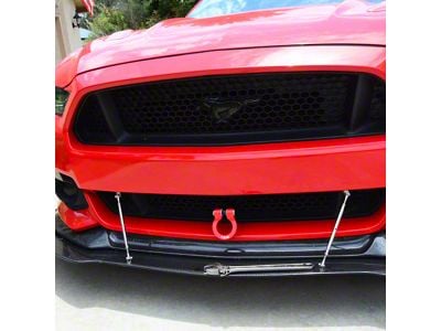 Feather Lite Tow Hook with Black D-Ring; Front (15-17 Mustang GT w/ Performance Pack)