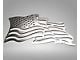 Flowing American Flag Emblem; Stainless Steel (Universal; Some Adaptation May Be Required)