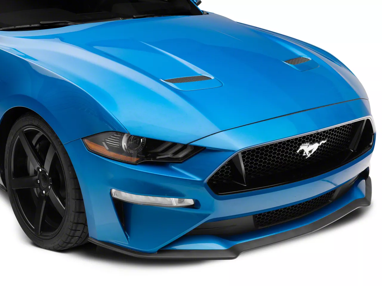 Mustang Replacement Front Bumper Chin Spoiler; Carbon Black (18-23 ...