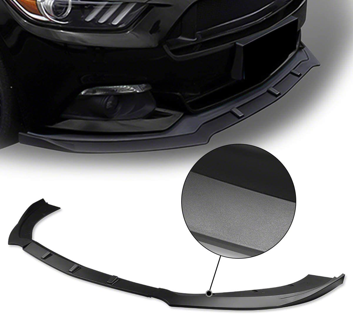 Mustang Front Chin Spoiler; Matte Black (15-17 Mustang GT, EcoBoost, V6 ...