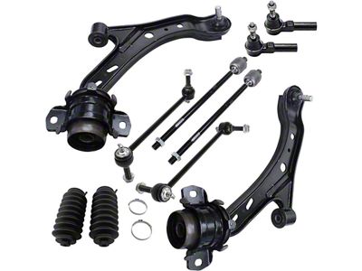 Front Lower Control Arms with Rack and Pinion Tie Rod Boots, Sway Bar Links and Tie Rods (05-09 Mustang GT, V6)