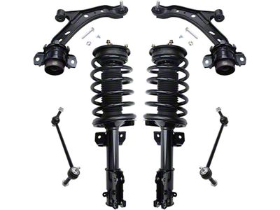 Front Lower Control Arms with Strut and Spring Assemblies and Sway Bar Links (05-09 Mustang GT, V6)