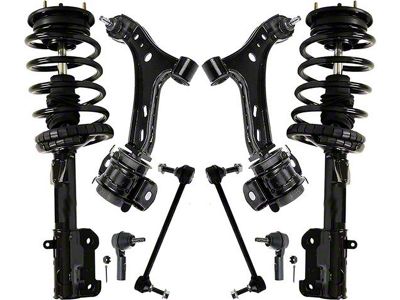 Front Lower Control Arms with Strut and Spring Assemblies, Sway Bar Links and Outer Tie Rods (05-09 Mustang GT, V6)