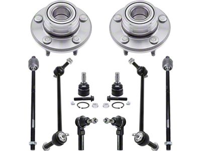 Front Wheel Hub Assemblies with Lower Ball Joints, Sway Bar Links and Tie Rods (05-09 Mustang V6 w/o ABS)