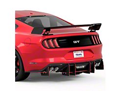 Genali VR2 Rear Diffuser; Satin Black Vinyl (18-23 Mustang GT; 19-23 Mustang EcoBoost w/ Active Exhaust)