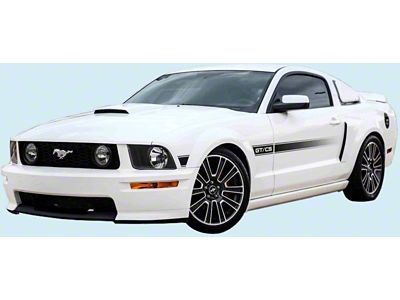 GT/CS Mid-Body Stripe Kit; Matte Black (05-09 Mustang)