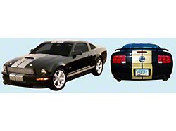 GT-H Style Rocker Panel Stripes; Black (05-09 Mustang)