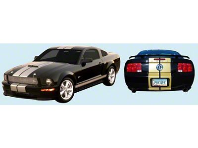 GT-H Style Rocker Panel Stripes; Black (05-09 Mustang)