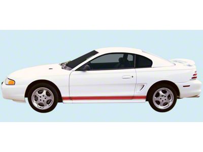 GT Style Lower Side Stripes; Black (87-04 Mustang)