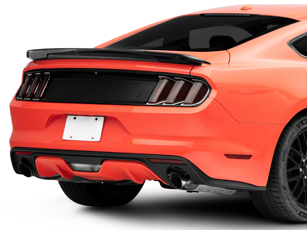 Mustang GT350 Style Rear Spoiler; Gloss Black (15-23 Mustang Fastback ...