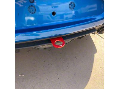 GT4 Tow Hook with Red D-Ring; Rear (18-23 Mustang GT, EcoBoost)