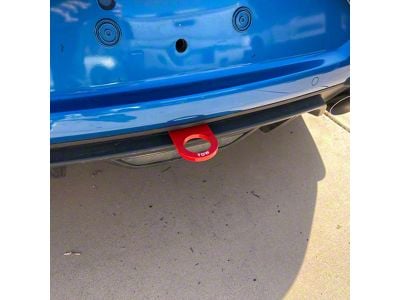 GT4 Tow Hook with Red D-Ring; Rear (15-20 Mustang GT350)