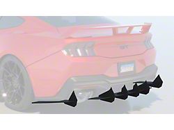 HDPE Rear Diffuser V1; Matte Black (2024 Mustang GT & EcoBoost w/ Active Exhaust)