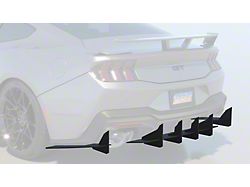 HDPE Rear Diffuser V2; Matte Black (24-25 Mustang GT & EcoBoost w/ Active Exhaust)