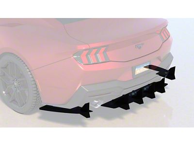 HDPE Rear Diffuser V3; Matte Black (2024 Mustang GT & EcoBoost w/o Active Exhaust)