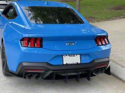 HDPE Rear Diffuser V3; Matte Black (2024 Mustang GT & EcoBoost w/ Active Exhaust)