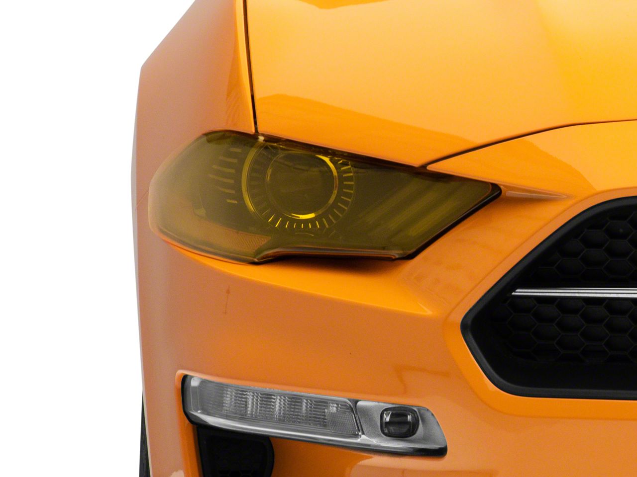 Mustang Headlight Covers; Transparent Yellow (18-23 Mustang GT, EcoBoost) -  Free Shipping