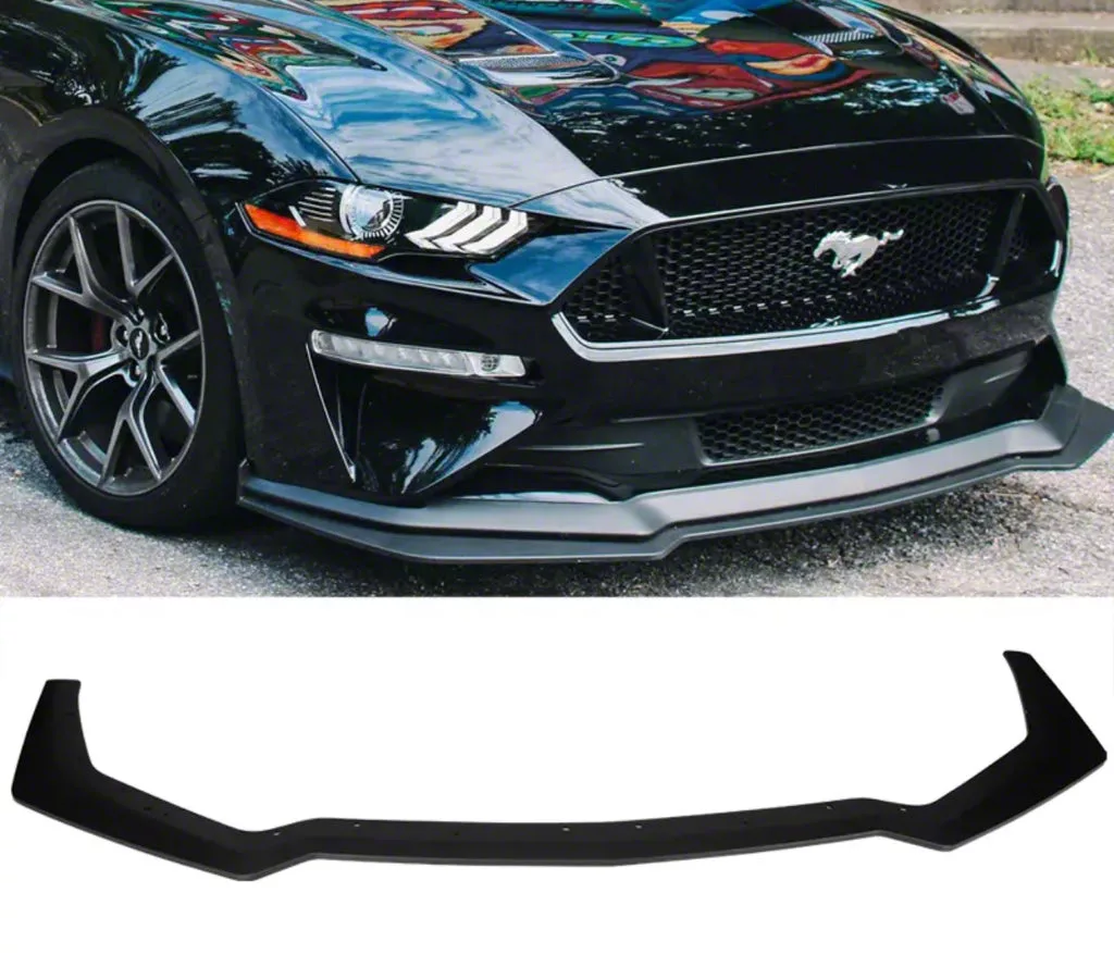 Mustang IA Chin Splitter Extension; Satin Black (18-23 Mustang GT ...