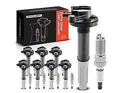 Ignition Coil Set with Iridium Spark Plugs; Black (16-17 Mustang GT)