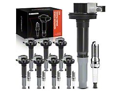 Ignition Coil Set with Iridium Spark Plugs; Black (15-18 Mustang GT350)