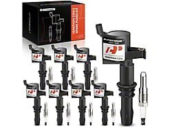 Ignition Coil Set with Platinum Spark Plugs; Black (05-Early 08 Mustang GT)