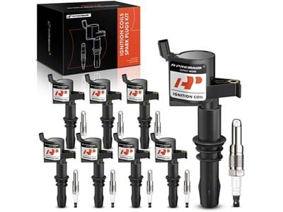 Ignition Coil Set with Platinum Spark Plugs; Black (05-Early 08 Mustang GT)