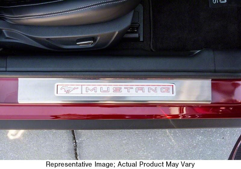 Mustang Illuminated Door Sill Plate Covers; Blue (15-23 Mustang) - Free ...