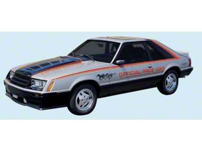 Indianapolis 500 Pace Car Running Stallions Decal Kit; Red/Orange (1979 Mustang)