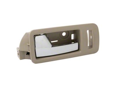 Interior Door Handle; Front Driver Side; Beige and Chrome (10-14 Mustang)