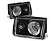 JDM Style Projector Headlights; Black Chrome Housing; Clear Lens (87-93 Mustang)