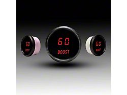 LED Digital Boost Gauge with Black Bezel; 2-1/16-Inch; Red; 0-60 PSI (Universal; Some Adaptation May Be Required)