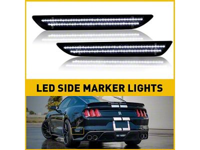 LED Side Markers; White; Smoked (15-23 Mustang)