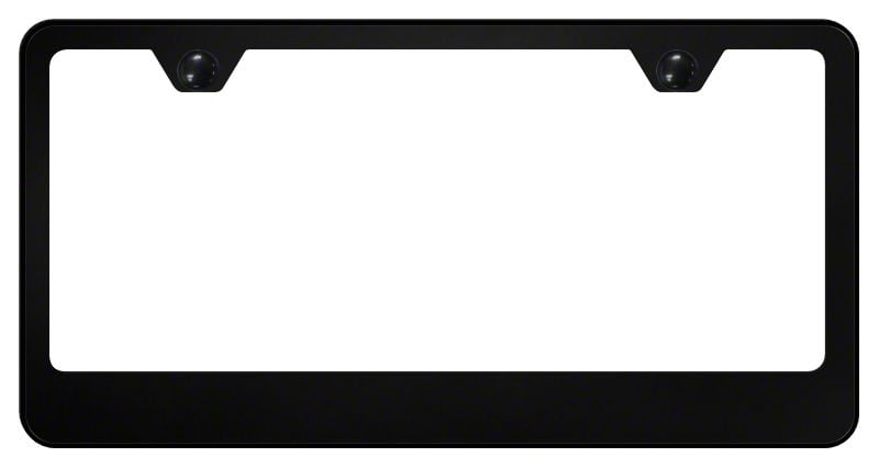 Mustang 2-Hole Wide Bottom License Plate Frame; Black Powder-Coated ...