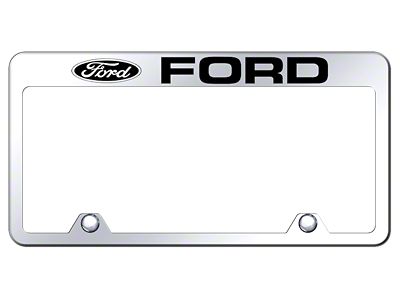 Ford Laser Etched Inverted License Plate Frame; Mirrored (Universal; Some Adaptation May Be Required)