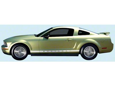 Lower Body Side Stripe Kit; Black (05-09 Mustang)