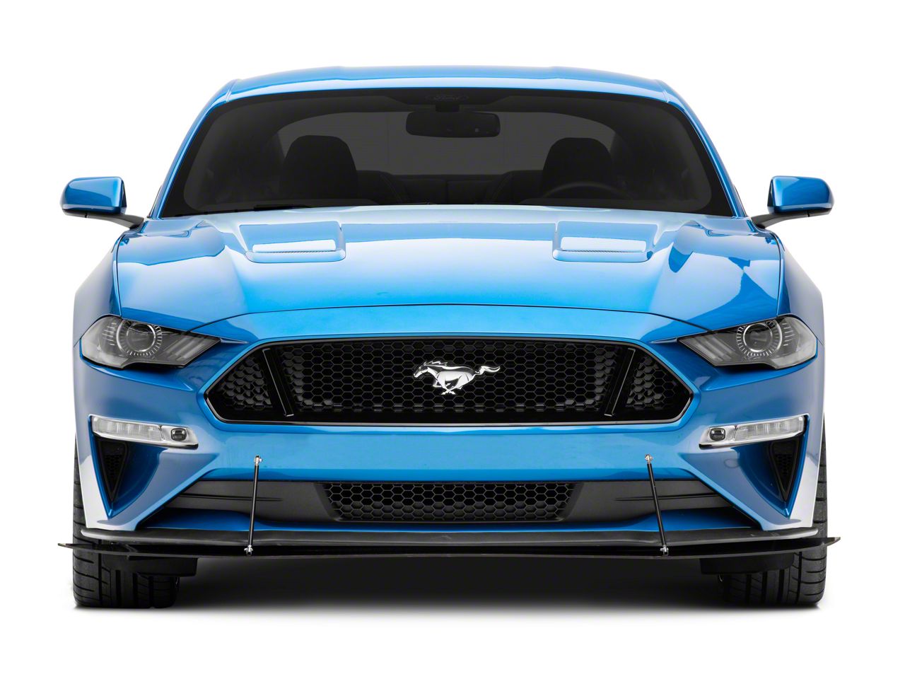 Mustang LV Style Front Chin Splitter; Gloss Carbon Fiber (18-23 Mustang GT,  EcoBoost) - Free Shipping