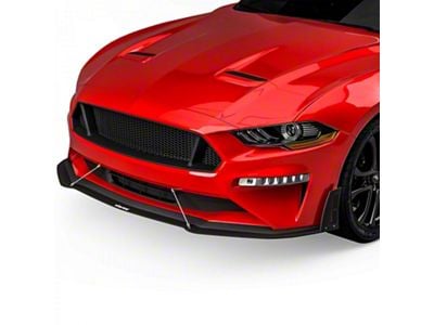 LV Style Front Chin Splitter; Satin Black Ice Vinyl (18-23 Mustang GT, EcoBoost)