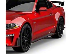 LV Style Side Skirt Splitters; Matte Black Vinyl (18-23 Mustang GT, EcoBoost)