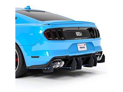 LV4 Rear Diffuser; Carbon Flash Metallic Vinyl (21-23 Mustang Mach 1)