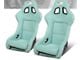 Microfiber Suede Medium Racing Bucket Seats with Seat Sliders; Lake Blue (Universal; Some Adaptation May Be Required)