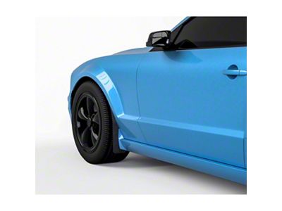 Mud Flaps; Front; Gloss Black Vinyl (05-09 Mustang GT, V6)