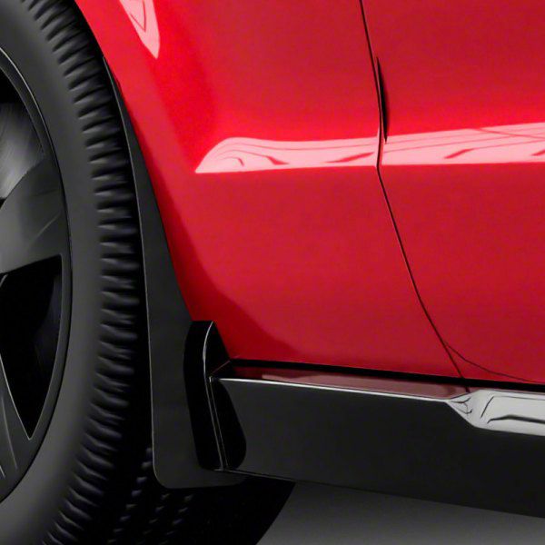 Mustang Mud Flaps; Front; Matte Black Vinyl (10-14 Mustang) - Free Shipping