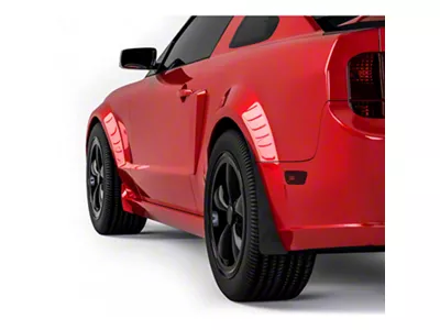 Mud Flaps; Rear; Satin Black Ice Vinyl (05-09 Mustang GT, V6)