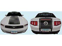 Over-Roof OEM Lemans Stripes; Black (10-12 Mustang GT w/o Hood Scoop)