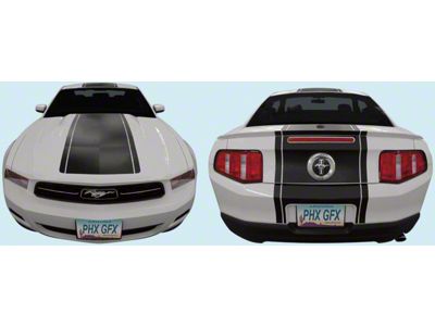 Over-Roof OEM Lemans Stripes; Blue (10-12 Mustang GT w/ Hood Scoop)