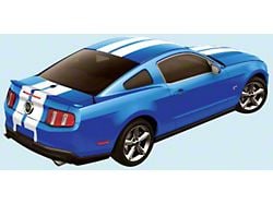 Over-Roof Shelby Style Lemans Stripes; Black (10-12 Mustang w/o Hood Scoop)