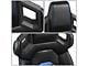 Perforated Vinyl Racing Bucket Seats with Seat Sliders; Black and Blue Carbon Fiber Style (Universal; Some Adaptation May Be Required)